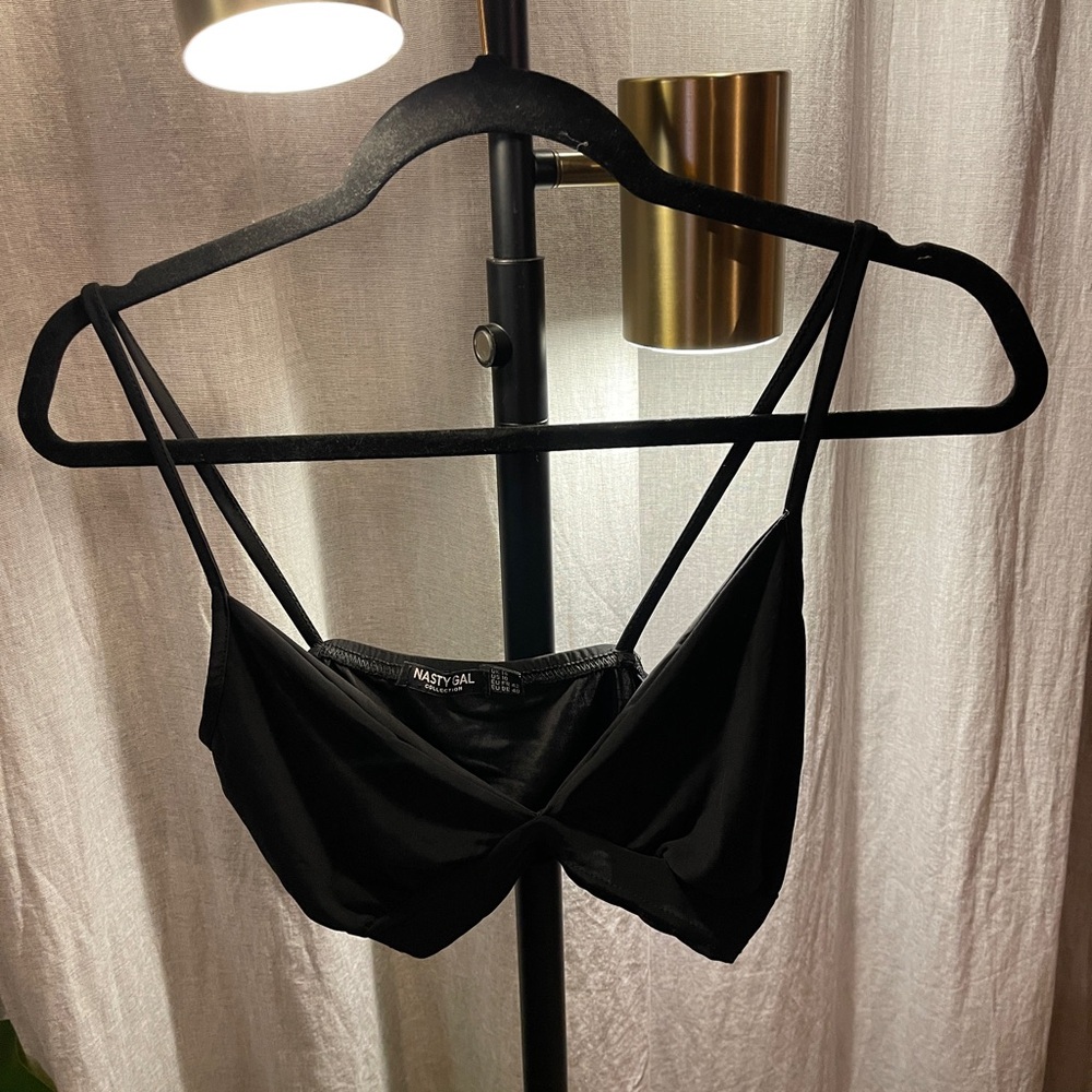Nasty Gal Black Twist Front Bralette